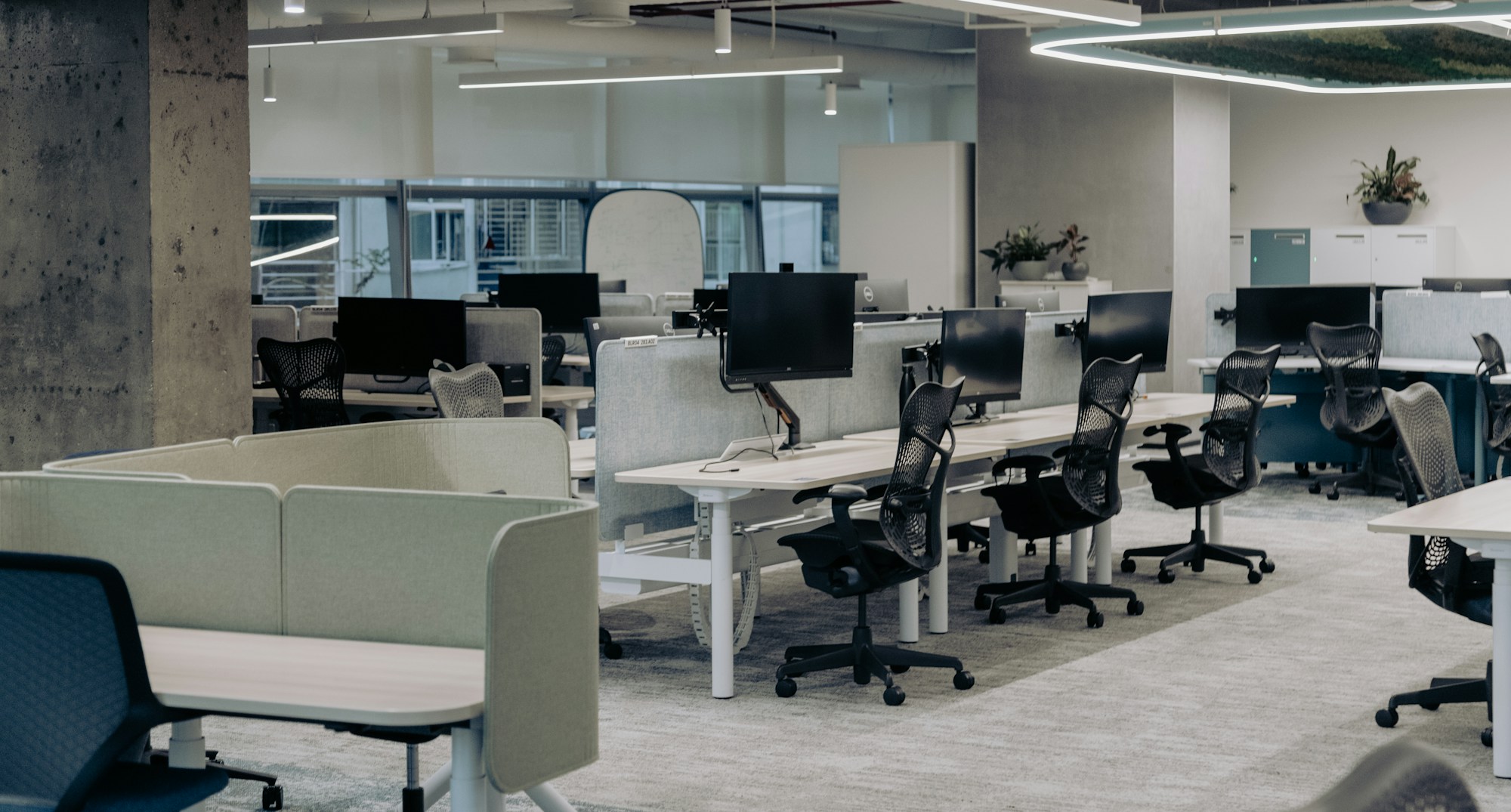 Illustrative dedicated desks interior